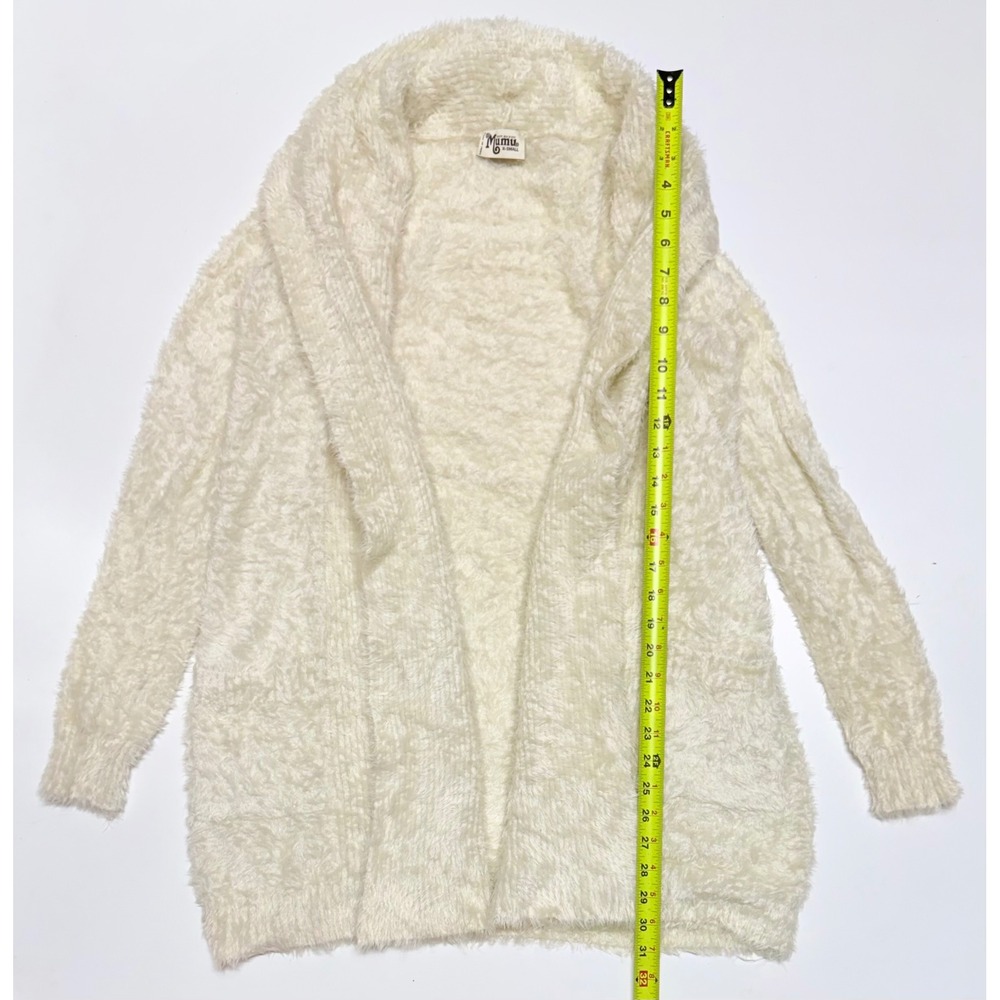 Show Me Your Mumu Polly Pocket Cardi Sugar Cookie Knit Ivory Fuzzy Cardigan XS